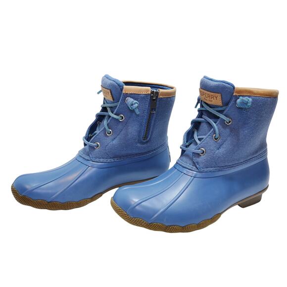 NEW SPERRY SALTWATER WOOL DUCK BOOT STS88123 BLUE WOMENS SIZE - 7.5 - Picture 1 of 7